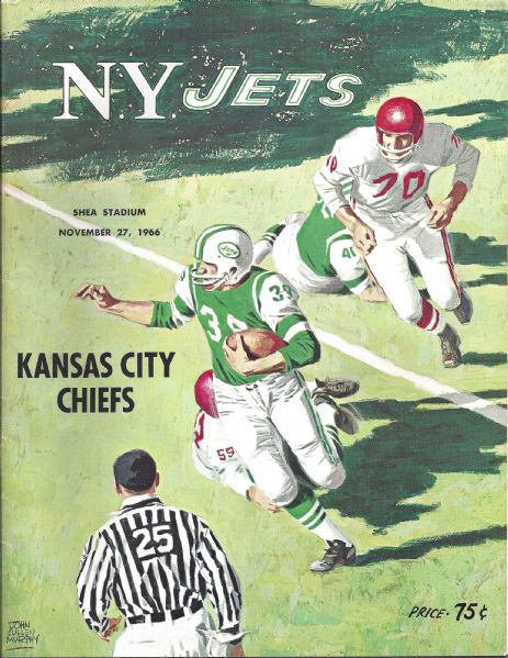 1966 NY Jets (AFL) Football Program vs Kansas City Chiefs
