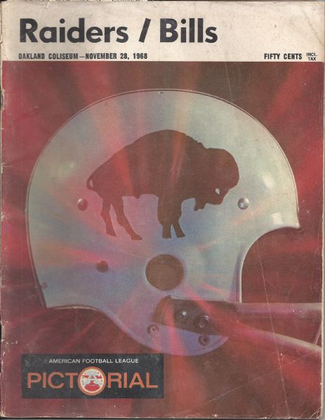 1968 Oakland Raiders (AFL) Football Program vs Buffalo Bills 