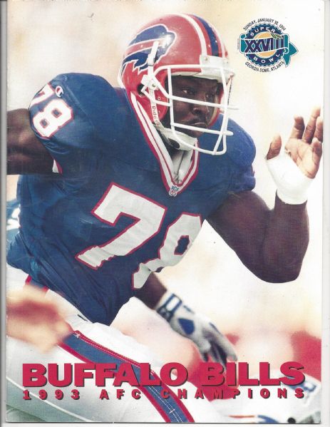 1993 Buffalo Bills (AFC Champions) Super Bowl XXVIII Media Booklet