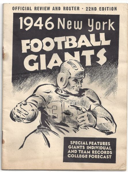 1946 NY Football Giants Official Roster & Media Book