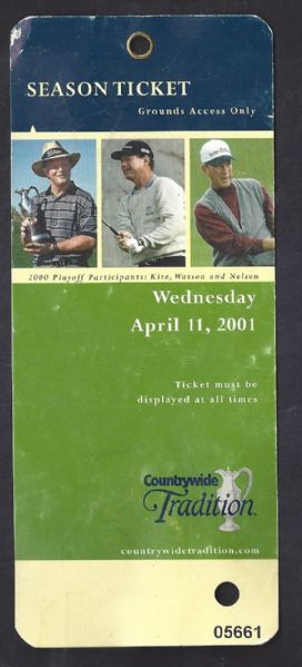 2001 The Tradition Golf Tournament Season Ticket with Player Photos