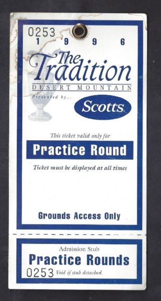 1996 The Tradition Desert Mountain Golf Tournament Practice Rounds Pass
