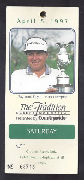 1997 The Tradition Desert Mountain Golf Tournament Ticket with Ray Floyd Photo