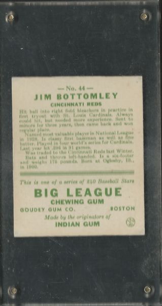 1933 Jim Bottomley (HOF) Goudey Baseball Card