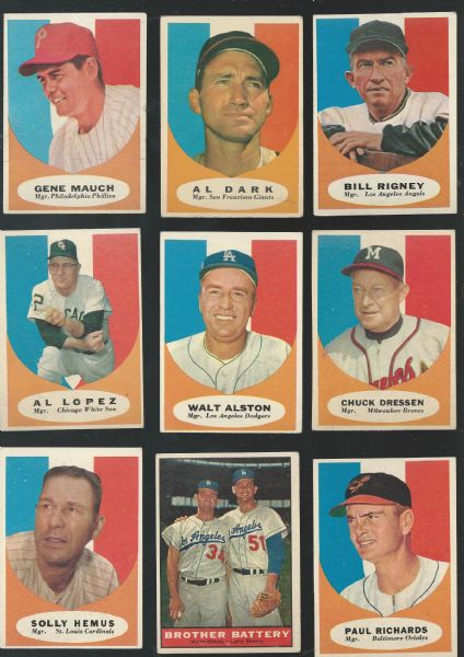 1961 Topps Baseball Cards Partial Set of (115)