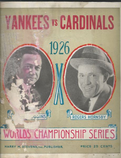 1926 World Series Program (NY Yankees vs St. Louis Cardinals) at NY