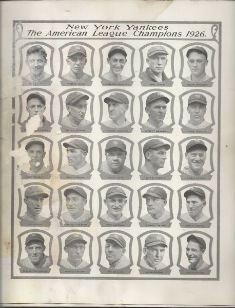 1926 World Series Program (NY Yankees vs St. Louis Cardinals) at NY