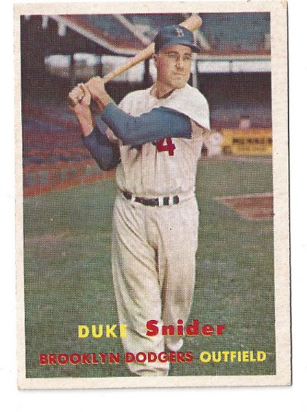 1957 Duke Snider Topps Baseball Card Better Condition
