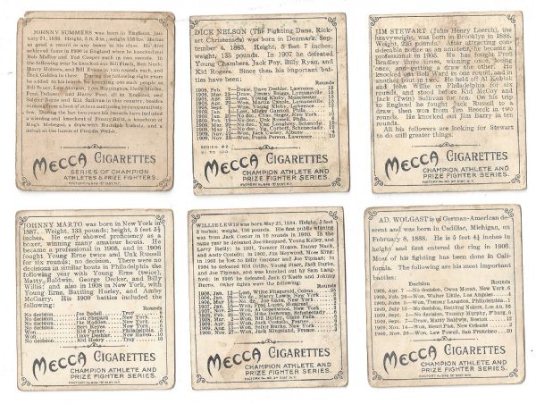 1911 Mecca Tobacco Lot of (6) Boxing Cards