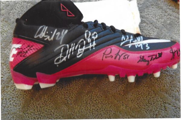 Arizona Cardinals (NFL) Multi-Player Signed Breast Cancer Awarness Shoes