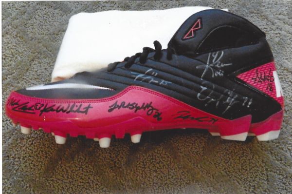 Arizona Cardinals (NFL) Multi-Player Signed Breast Cancer Awarness Shoes