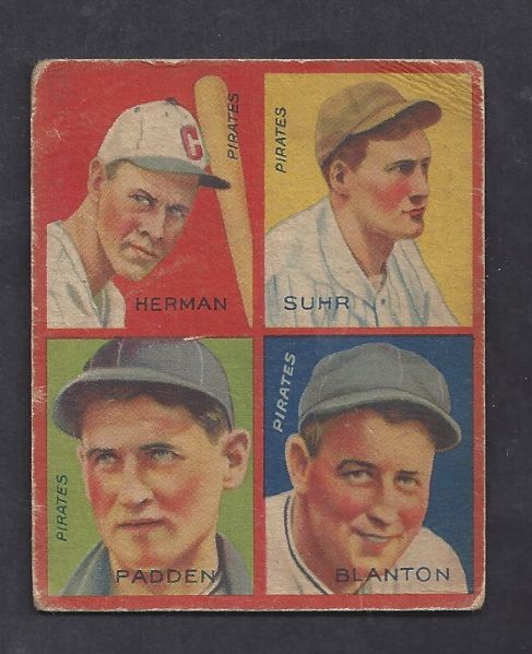 1935 Babe Herman Goudey 4 in 1 Baseball Card