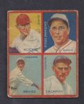 1935 Mark Koenig Goudey 4 in 1 Baseball Card 