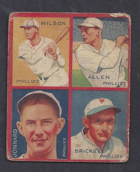 1935 Jimmy Wilson Goudey 4 in 1 Baseball Card