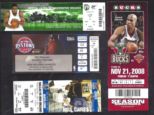 2008 - 2011 NBA Pro Basketball Lot # 1 of (7) Tickets