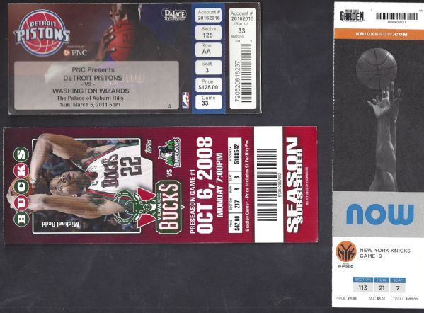 2008 - 2011 NBA Pro Basketball Lot # 1 of (7) Tickets