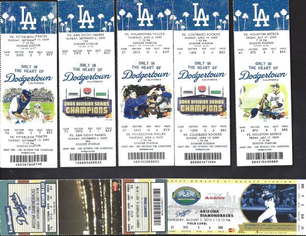 2007 - 2012 LA Dodgers MLB Lot # 1 of (7) Tickets 