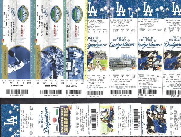 2008 - 2012 LA Dodgers MLB Lot # 2 of (10) Tickets 