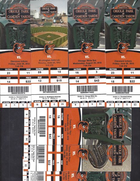 2012 Baltimore Orioles MLB Lot of (7) Tickets 