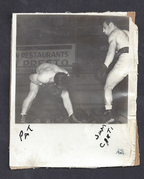C.early 1940's Sam Corti Pro Boxer Snapshot Style Fight Photo 