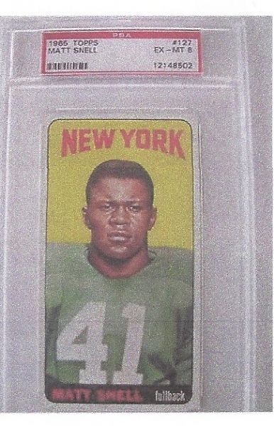 1965 Matt Snell (NY Jets) Topps Football card Graded PSA 6