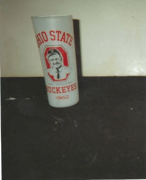 1962 Ohio State Woody Hayes Buckeyes Frosted Glass with Team Roster