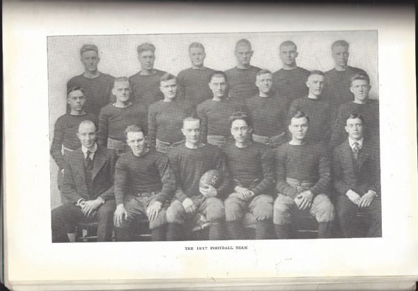 1918 Kanasa State Normal School Yearbook with Football Team Photos