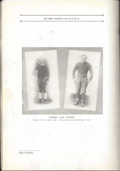 1918 Kanasa State Normal School Yearbook with Football Team Photos