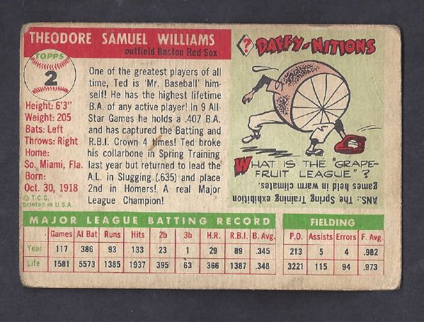 1955 Ted Williams (HOF) Topps Baseball Card