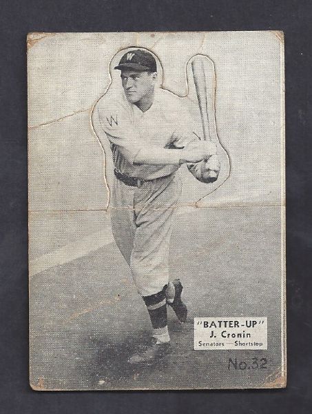 1934 Batter-Up Joe Cronin (HOF) Baseball Card