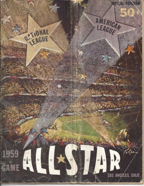 1959 MLB All-Star Game Official Program at LA 