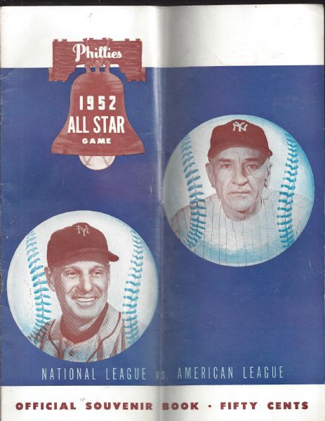 1952 MLB All-Star Game Official Program 