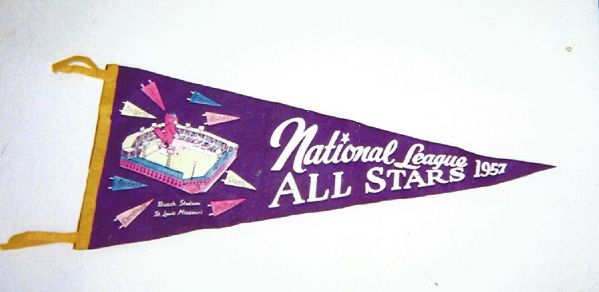 1957 All-Star Game Pennant (NL Teams) at St. Louis 