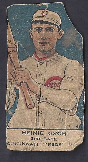 1920's Heinie Groh (1919 Cincinnati Reds) baseball Strip Card 