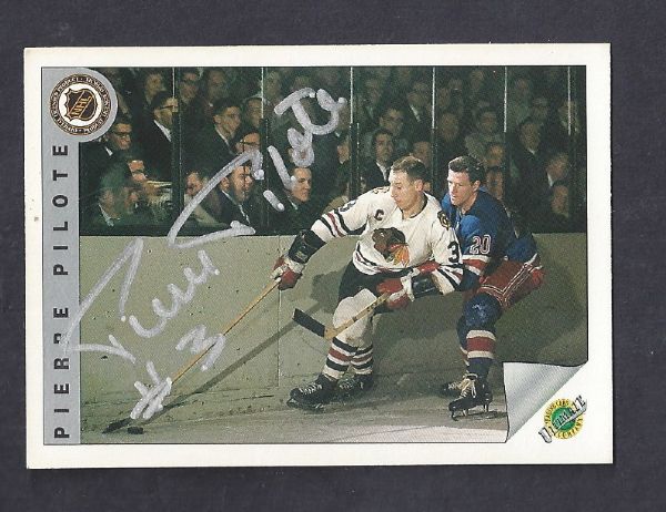 1992 Pierre Pilote ( NHL - HOF) Autographed Hockey Card