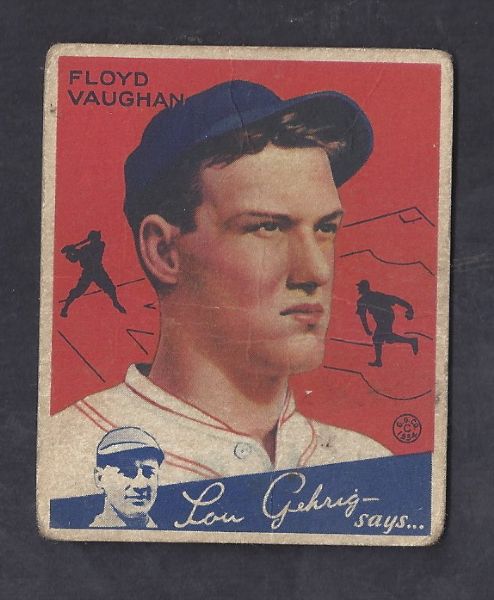 1934 Arky Vaughan (HOF) Goudey Baseball Card 