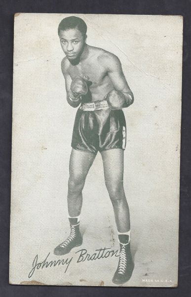 C. 1940's Johnny Bratton Gray Back Boxing Exhibit