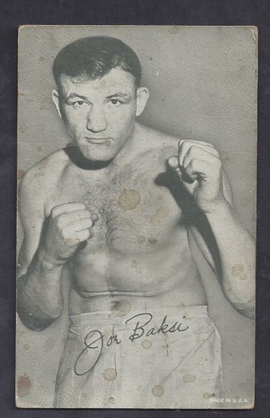 C. 1940's Joe Baksi Gray Back Boxing Exhibit 