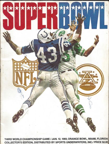 1969 Super Bowl 111 (Jets vs Colts) Official Mail Order Program 