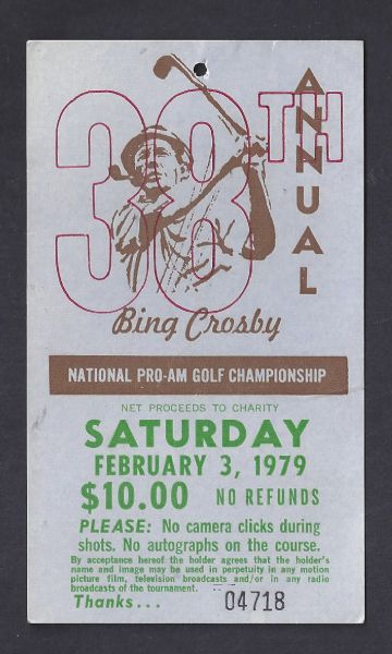 1979 Bing Crosby Pro-Am Golf Tournament Daily Pass