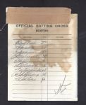 1961 Boston Red Sox Spring Training Lineup Card signed by Pinky Higgins 