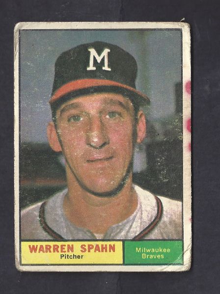 1961 Warren Spahn (HOF) Topps Baseball Card 