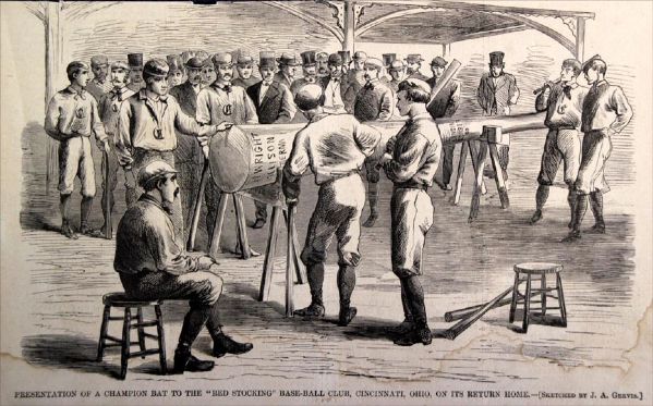 1869 Cincinnati Redstockings Harper's Weekly Woodcut