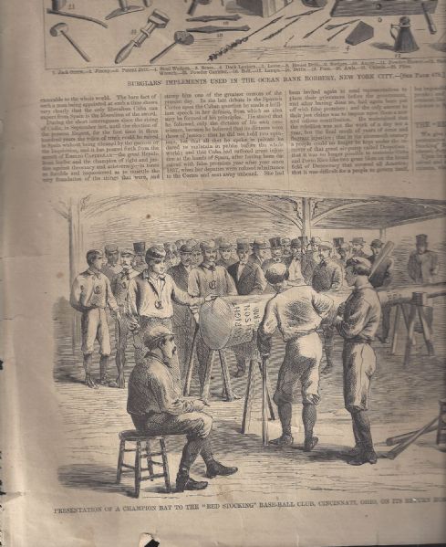 1869 Cincinnati Redstockings Harper's Weekly Woodcut