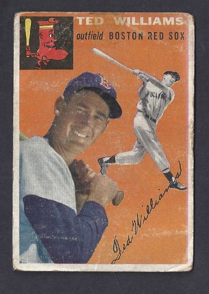 1954 Ted Williams Topps Baseball Card - First (#1) Card in Set