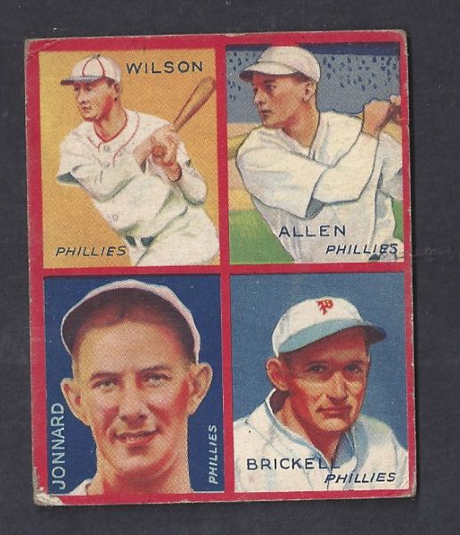 1935 Goudey 4 in 1 Card Featuring All Phillies