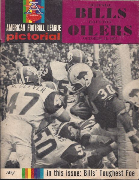 1965 AFL Program: Buffalo Bills vs Houston Oilers Official Game Program 