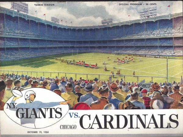 1958 New York (Football) Giants vs Chicago Cardinals Game Program