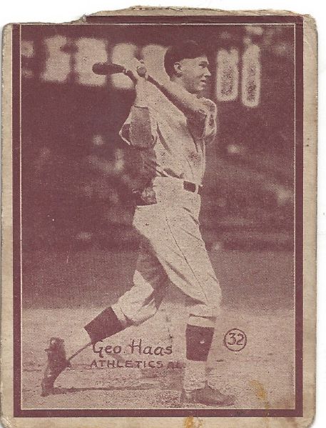 1931 Mule Haas (Philadelphia A's) W517 Baseball Strip Card