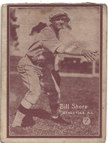 1931 Bill Shore (Philadelphia A's) W517 Baseball Strip Card  